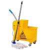 5.5 Gal. Yellow Bucket Plastic W/Wringer and Mop Bucket Set Floor Cleaning Wheels 16.25 in. L x 10.75 in. W x 24.5 in. H - Thumbnail 1