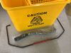 HOMCOM 5 Gal. Yellow Plastic Steel Janitor Mop Bucket with Down Press Wringer and Wheels - Thumbnail 5