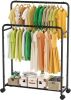 Simple Trending Double Hanging Rod Clothing Rack - Thumbnail 1