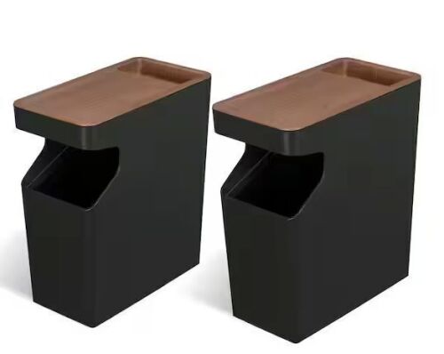 Home Zone Living 1.7 Gal. Plastic Small Trash Can with Handle and Removable Lid (2-Pack) - Lot 713JF