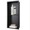 AKDY 12 in. W x 24 in. H x 4 in. D 18-Gauge Stainless Steel Double Shelf Bathroom Shower Wall Niche in Matte Black - Thumbnail 1