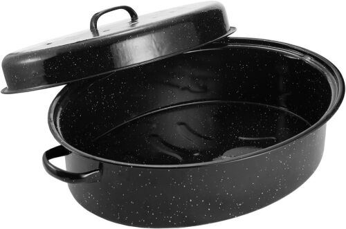 19” Enameled Roasting Pan with Domed Lid - Lot 645