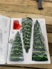 Set of 3 Pre-Lit Ceramic Tabletop Christmas Trees - Thumbnail 2