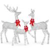 6.5ft 3-Piece Lighted Christmas Deer Set Outdoor Decor with LED Lights - Thumbnail 1