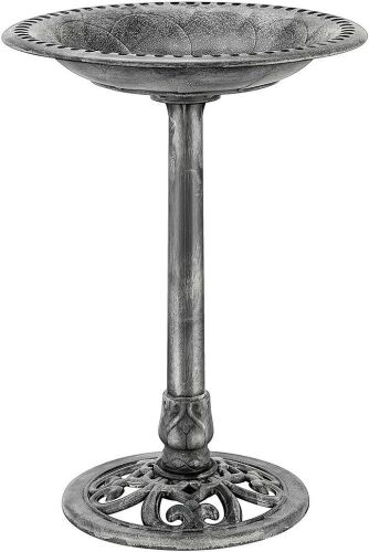 VIVOHOME Polyresin Pedestal Bird Bath, 28" H - Lot 520