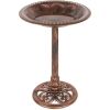 Vintage Outdoor Garden Bird Bath w/ Fleur-de-Lis Accents - Thumbnail 1