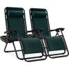 Set of 2 Adjustable Zero Gravity Patio Chair Recliners w/ Cup Holders - Thumbnail 1