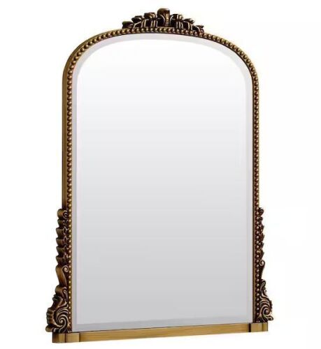 Antique Gold 24 in. W x 32 in. H Arched Modern Polyurethane Framed Wall Mirror - Lot 425JF