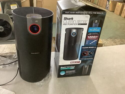 Shark True Console 1000 sq. ft. HEPA Filter Air Purifier and Cleaner in Blacks with True NanoSeal, Cleansense IQ and Odor Lock - Lot 118JF