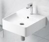 Eridanus Turner Crisp White Vitreous China 16 in. Square Wall-Mount Vessel Sink with Faucet Hole and Overflow - Thumbnail 1