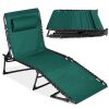Portable Patio Chaise Lounge Chair Outdoor Recliner w/ Pillow - Thumbnail 1