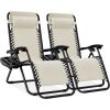 Set of 2 Adjustable Zero Gravity Patio Chair Recliners w/ Cup Holders - Thumbnail 1