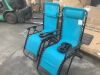 Set of 2 Adjustable Zero Gravity Patio Chair Recliners w/ Cup Holders - Thumbnail 1