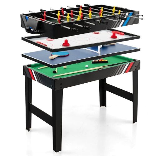 4-in-1 Multi Game Table Set w/ Air Hockey, Table Tennis, Billiards, Foosball - Lot 314