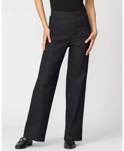 Cable & Gauge Women's Metallic Stripe Wide Leg Pants, Large - Lot 317