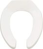 Lot of (4) American Standard Commercial Elongated Open Front Toilet Seat with Stainless Steel Hinge, White - Thumbnail 1