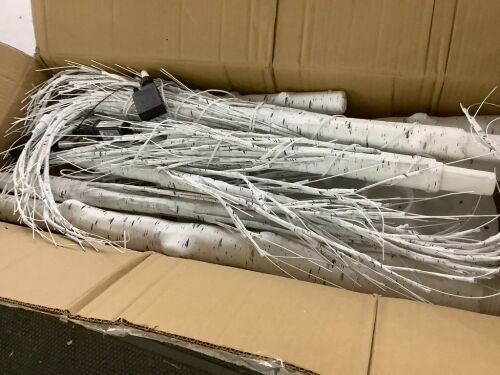 LED Artificial White Birch Trees, 3 Piece - Lot 251