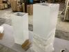 White Metal Square Pedestal Display Stands, 3 pc - Thumbnail 2