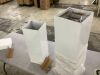 White Metal Square Pedestal Display Stands, 3 pc - Thumbnail 3