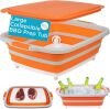 Lot of (2) Collapsible Food Prep & Cutting Board and Grill Caddy Tub with Colander & Lid - Thumbnail 1