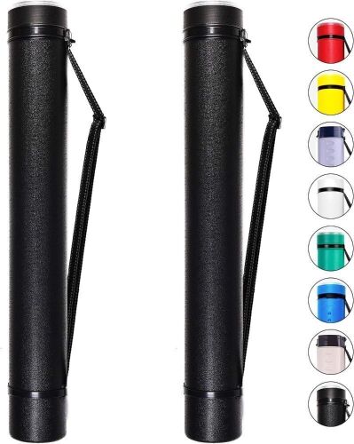 Extendable Poster Tubes Expand from 24.5” to 40” with Shoulder Strap, 2 Pack - Lot 780