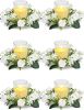 3" Rose Flower Wreaths with LED Candles, 12 pc - Thumbnail 1