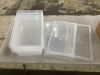 Lot of (4) Plastic Storage Totes - 1 Bin & 1 Lid Cracked - Thumbnail 1