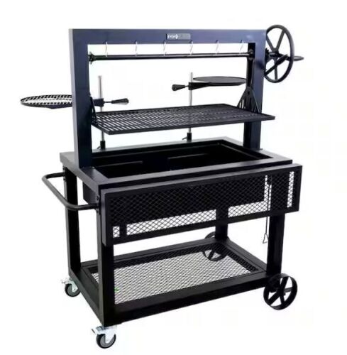 Even Embers Santa Maria Charcoal and Wood Grill in Black - Box Says "Missing Hardware" - Lot 30JF