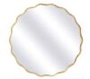 Hochwertiges 23.5 in. W x 23.5 in. H Round Gold Aluminum Alloy Framed Scalloped Wavy Wall Mirror - Thumbnail 1