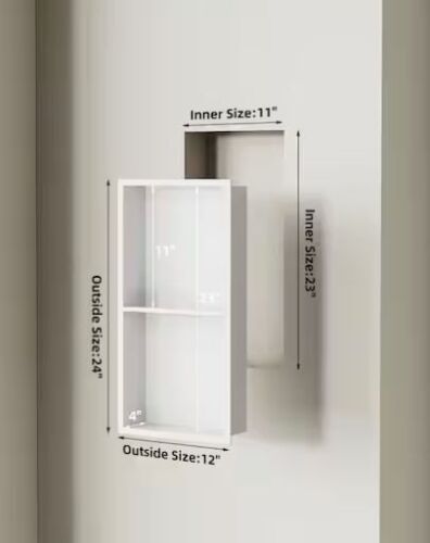 Simple Project 12 in. W x 24 in. H x 4 in. D Shower Niche - Lot 816JF