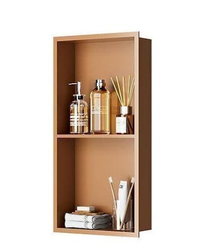 Simple Project Stainless Steel Shower Niche 12 x 4 x 24 in. Rose Gold - Lot 817JF