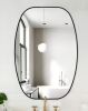 LuxHomez 20 in. W x 30 in. H Modern Oval Aluminum Frame Black Wall Mirror - Thumbnail 1