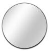TA 24 in. x 24 in. Black Modern Round Framed Decorative Mirror - Thumbnail 1