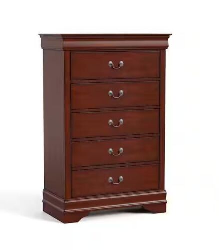 Furniture of America Burkhart Cherry 5-Drawer 31.5 in. Wide Chest of Drawers - Lot 9JF