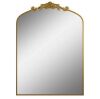 Antique Cooper 36 in W x 30 in. H Vintage Arched Aluminum Framed Mirror with Carved Pattern Top for Hanging or Leaning - Thumbnail 1