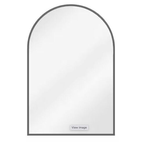 24 in. W x 36 in. H Arched Black Aluminum Alloy Framed Wall Mirror - Lot 837JF