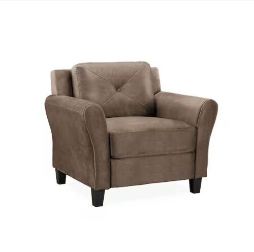 Lifestyle Solutions Harvard Brown Microfiber with Round Arm Chair - Lot 40JF