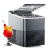 EUHOMY Countertop Ice Maker, Portable 2-Size Bullet Ice Machine with Self-Cleaning, 26.5 Lbs/24H, Grey - Thumbnail 4