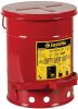 Justrite 6 Gallon Galvanized Steel Oily Waste Can, 16" x 12" - Thumbnail 1