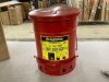 Justrite 6 Gallon Galvanized Steel Oily Waste Can, 16" x 12" - Thumbnail 2