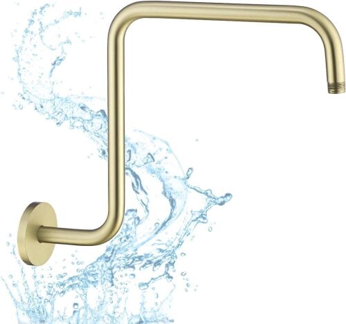 Stainless Steel S Shape Shower Head Extension Arm with Flange, 16" - Lot 776