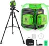 Huepar 3x360° High Brightness Green Laser Leveler Tool with 47" Tripod - Thumbnail 1
