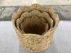Scalloped 3PC Water Hyacinth Nesting Baskets - Thumbnail 3