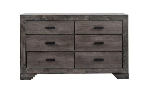 Picket House Furnishings Grayson 6-Drawer Grey Oak Dresser - Damage to Bottom Right Drawer Hardware - Lot 16JF