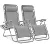Set of 2 Adjustable Zero Gravity Patio Chair Recliners w/ Cup Holders - Thumbnail 1