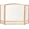 3-Panel Simple Steel Mesh Fireplace Screen w/ Worn Finish - 47.5x27.25in - Thumbnail 1