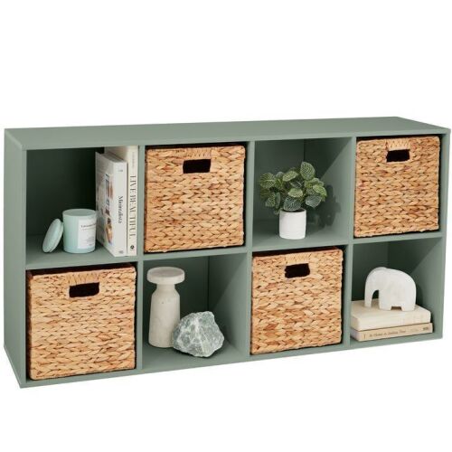 8-Cube Bookshelf, 11in Storage Display w/ Removable Panels, Customizable - Lot 791