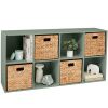 8-Cube Bookshelf, 11in Storage Display w/ Removable Panels, Customizable - Thumbnail 1