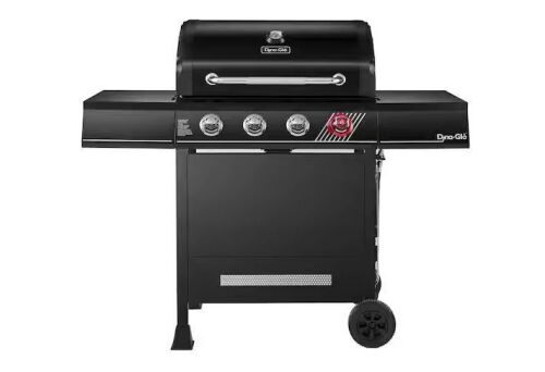 Dyna-Glo 4-Burner Propane Gas Grill in Matte Black with TriVantage Multifunctional Cooking System - Lot 8JF