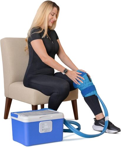 Ice Machine for Knee After Surgery – Game Ready Ice Therapy System with 12QT Cooler, 4 Flow Speeds, Quiet Operation & Adjustable Timing – Cold Therapy Machine for Knee Replacement & Pain Relief